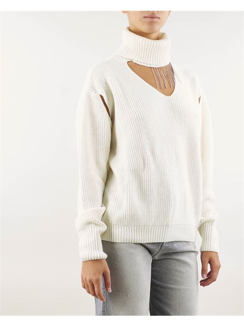 Sweater with cut-out and rhinestone Simona Corsellini SIMONA CORSELLINI | Sweater | MGE1301C0260031692